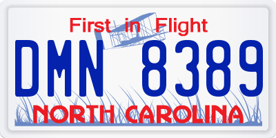 NC license plate DMN8389