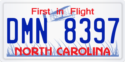NC license plate DMN8397