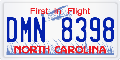 NC license plate DMN8398
