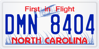 NC license plate DMN8404