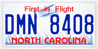 NC license plate DMN8408