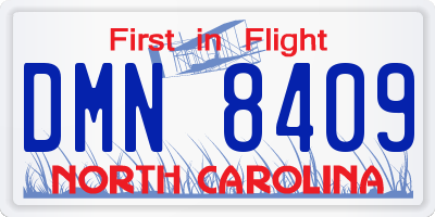 NC license plate DMN8409