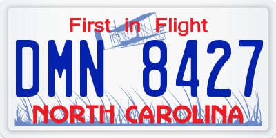 NC license plate DMN8427