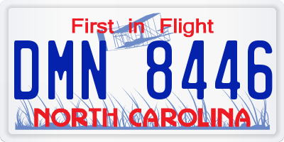 NC license plate DMN8446