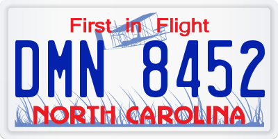 NC license plate DMN8452