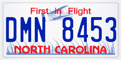 NC license plate DMN8453