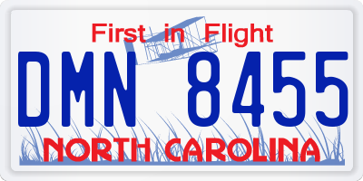 NC license plate DMN8455