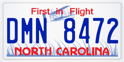 NC license plate DMN8472