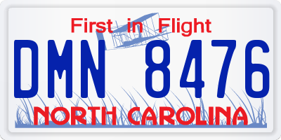 NC license plate DMN8476