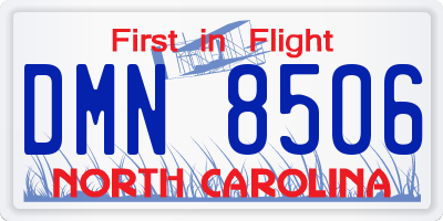 NC license plate DMN8506
