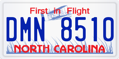 NC license plate DMN8510