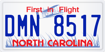 NC license plate DMN8517