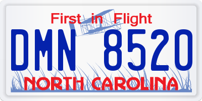 NC license plate DMN8520