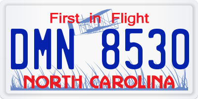 NC license plate DMN8530