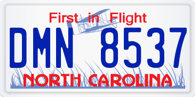 NC license plate DMN8537