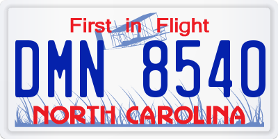 NC license plate DMN8540