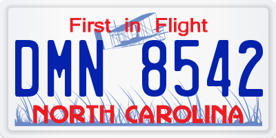 NC license plate DMN8542