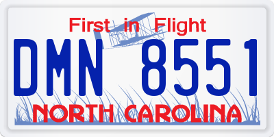 NC license plate DMN8551