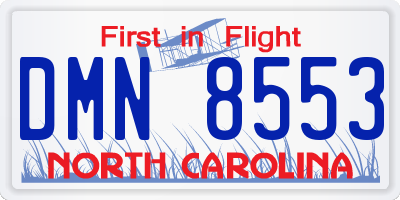 NC license plate DMN8553