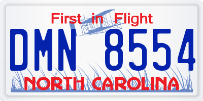 NC license plate DMN8554