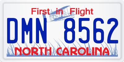 NC license plate DMN8562