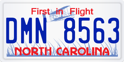 NC license plate DMN8563