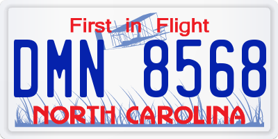 NC license plate DMN8568