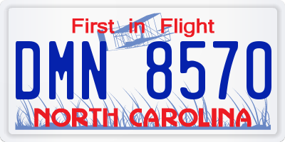 NC license plate DMN8570