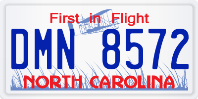 NC license plate DMN8572