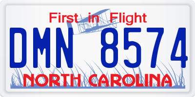 NC license plate DMN8574
