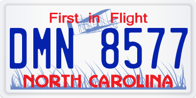 NC license plate DMN8577