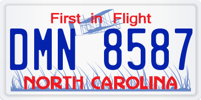 NC license plate DMN8587