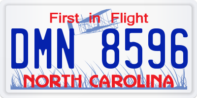 NC license plate DMN8596