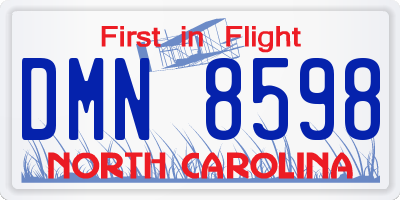NC license plate DMN8598