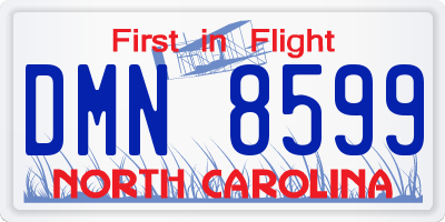 NC license plate DMN8599