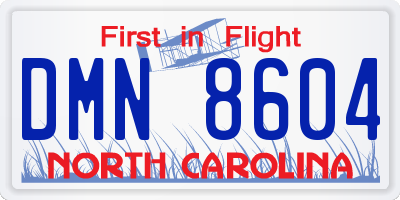 NC license plate DMN8604