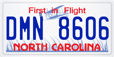 NC license plate DMN8606