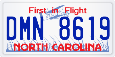NC license plate DMN8619