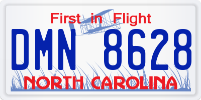 NC license plate DMN8628