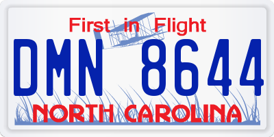 NC license plate DMN8644