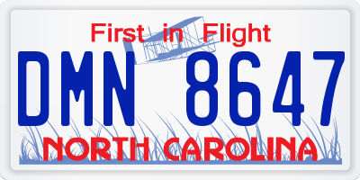 NC license plate DMN8647