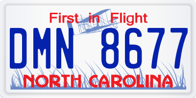 NC license plate DMN8677