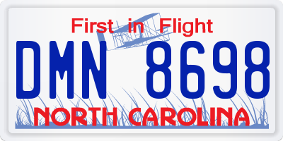 NC license plate DMN8698