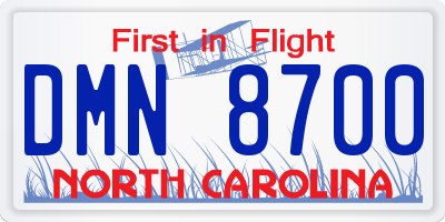 NC license plate DMN8700