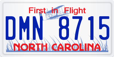 NC license plate DMN8715