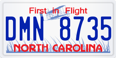 NC license plate DMN8735