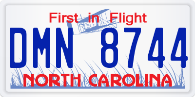 NC license plate DMN8744