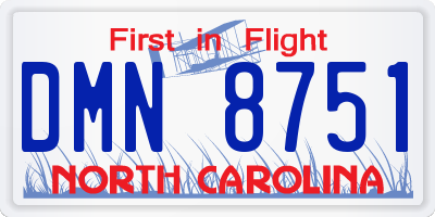 NC license plate DMN8751