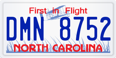 NC license plate DMN8752