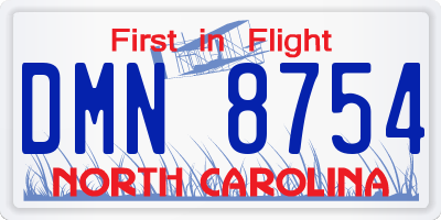 NC license plate DMN8754